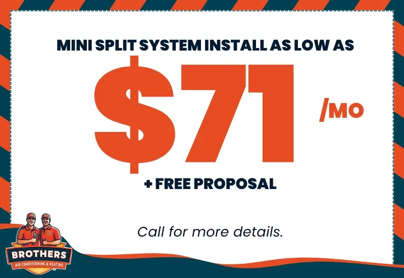 Mini split system install as low as $71/month + free proposal