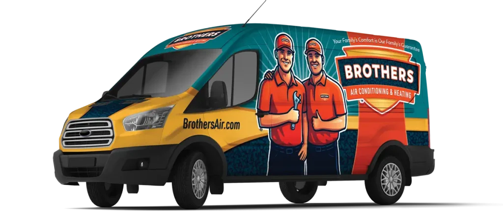 Brothers Air Conditioning and Heating branded service van